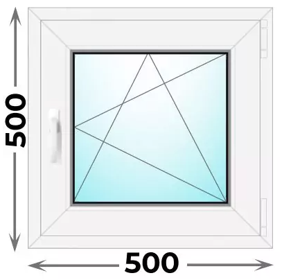 Пластиковое окно 500x500 одностворчатое (однокамерное)
